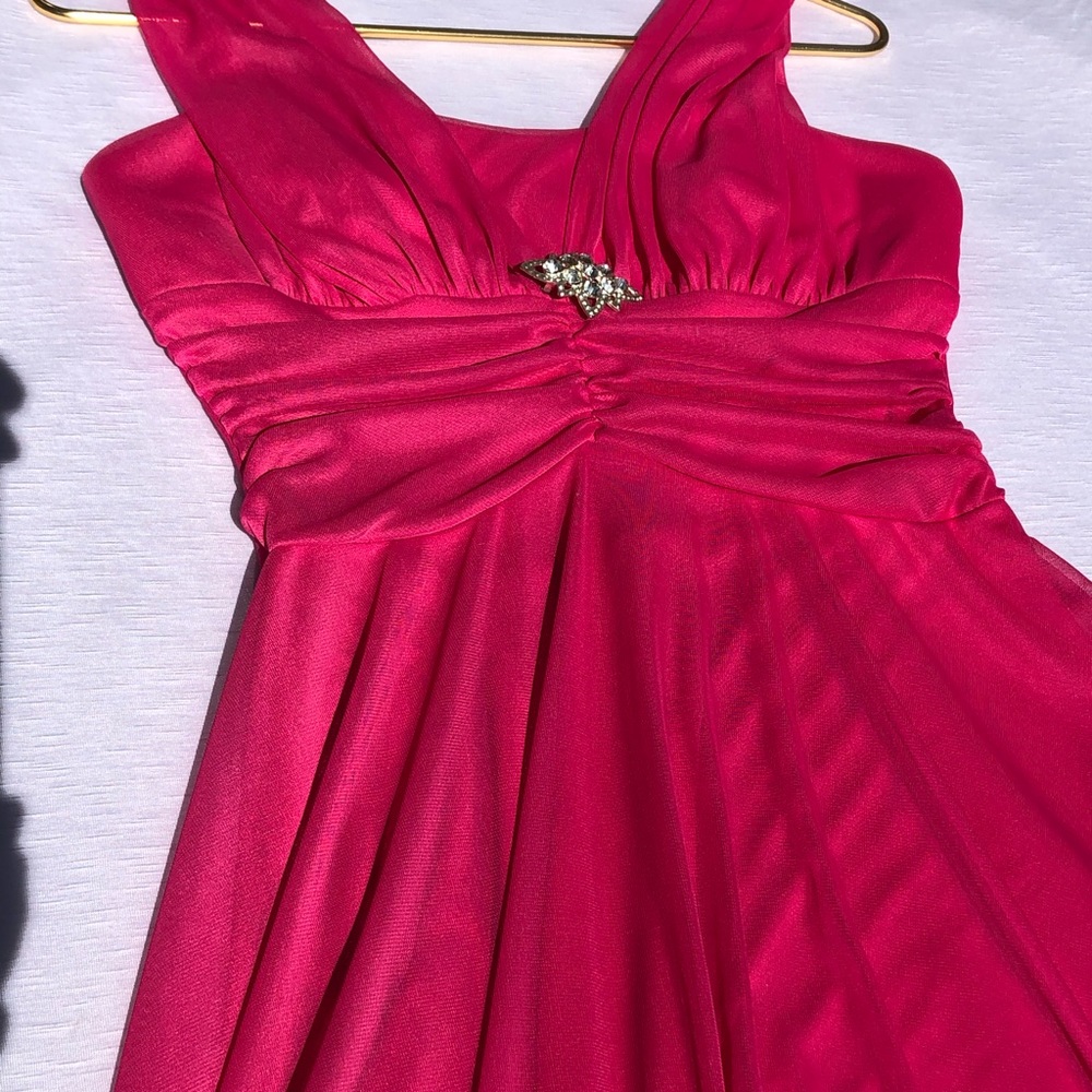 Pink Sleeveless Fuchsia midi dress